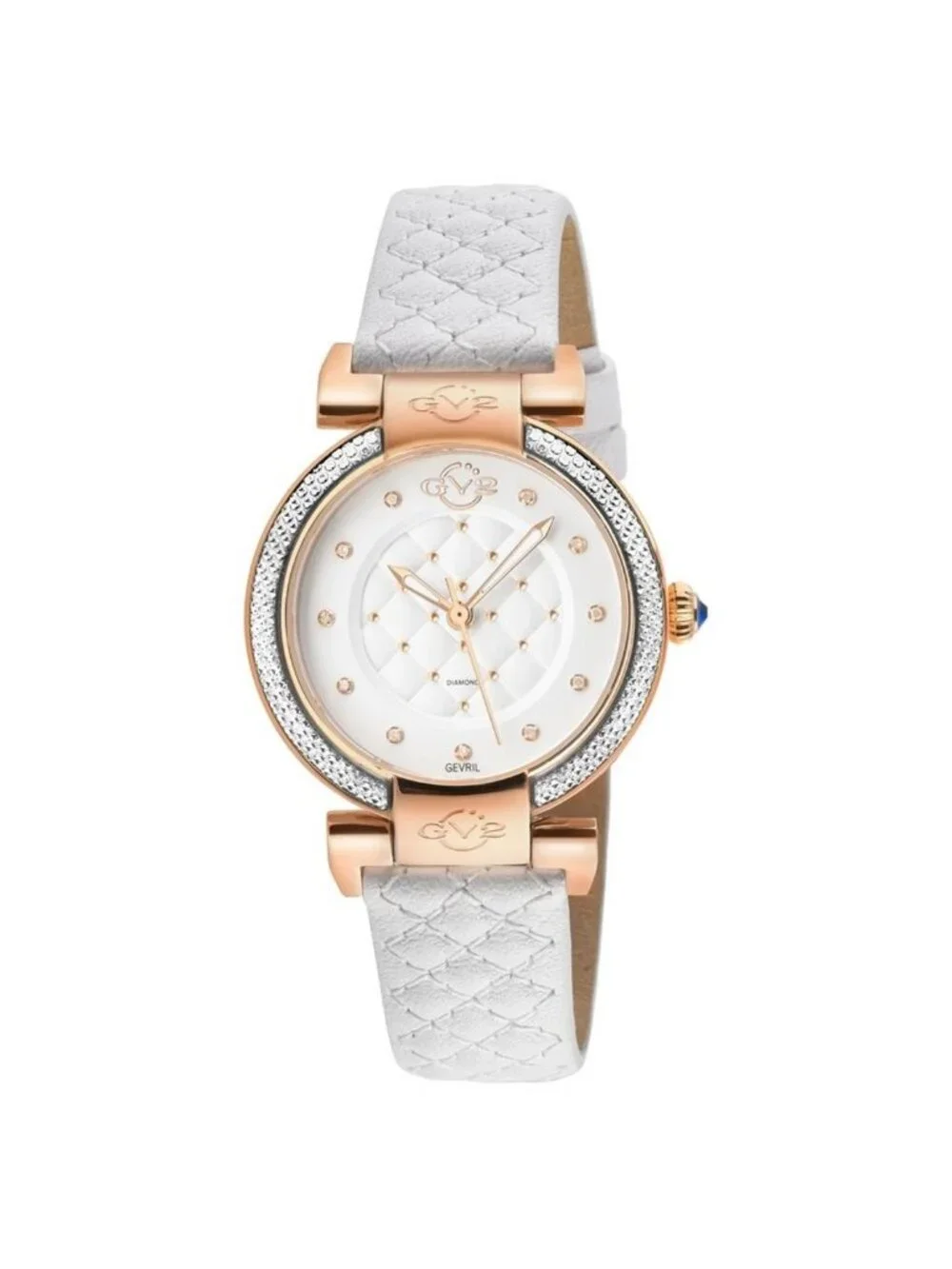 NWT Gv2 By Gevril Berletta Quartz Diamond White Dial Ladies Watch
